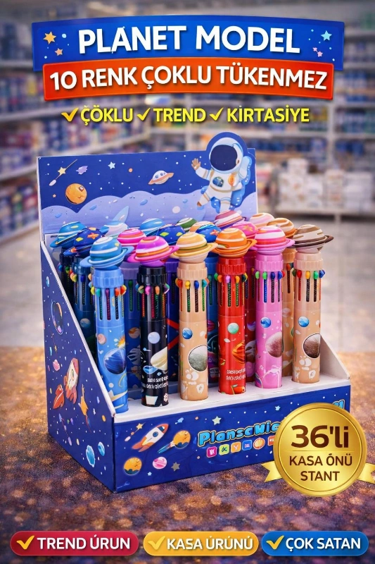 PLANET MODEL 10 RENK KALEM / 36LI STANT